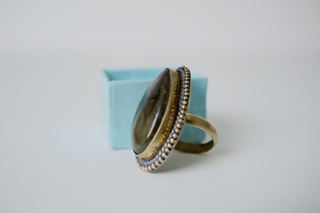 Vintage Chunky Labradorite Ring