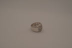 Silver tone geometric lattice cocktail ring