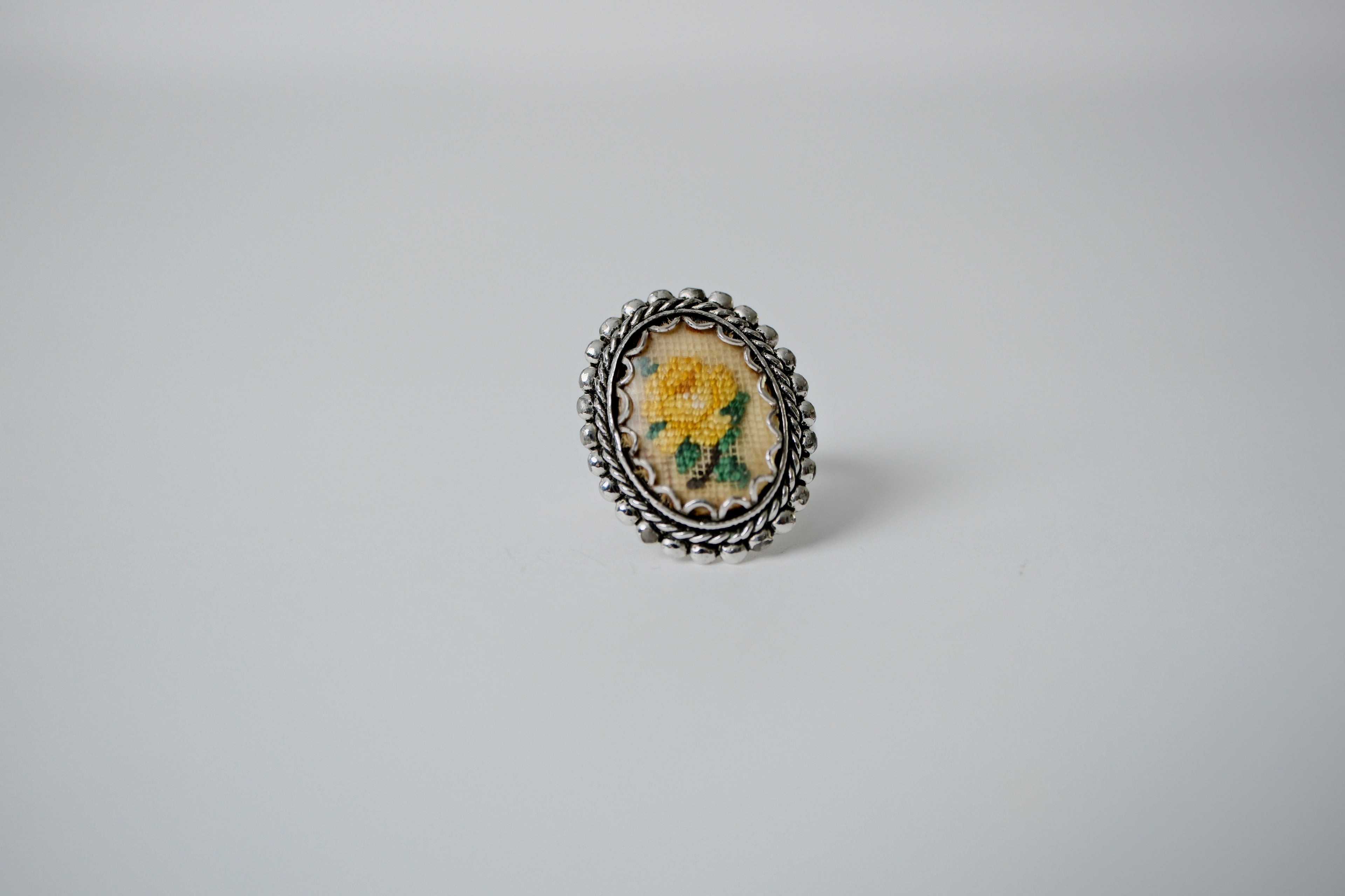 Vintage Petit Point Rose Ring
