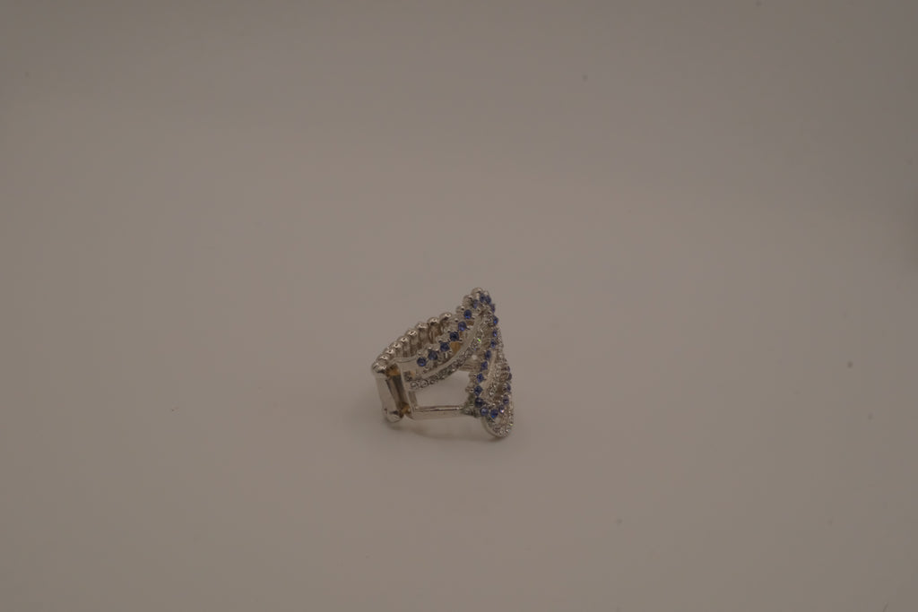 Blue Waves Rhinestone Ring