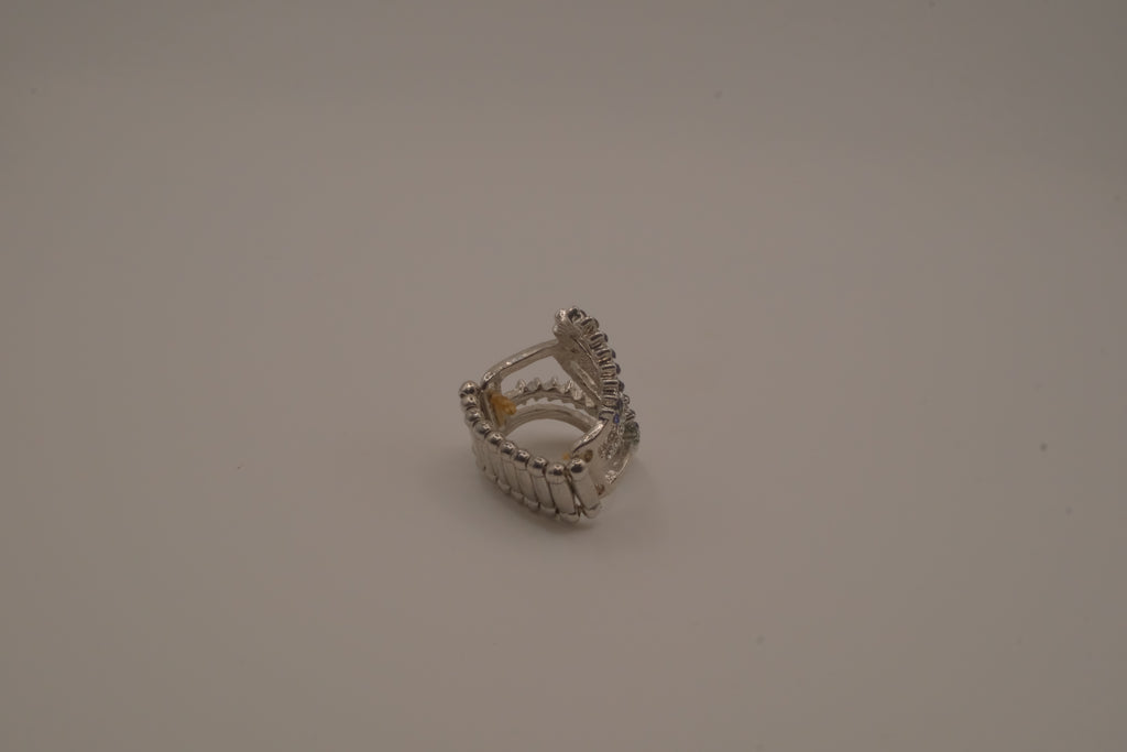 Blue Waves Rhinestone Ring