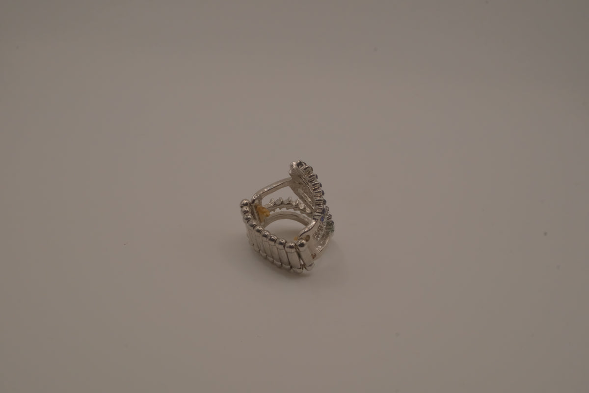Blue Waves Rhinestone Ring