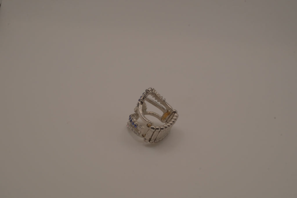 Blue Waves Rhinestone Ring