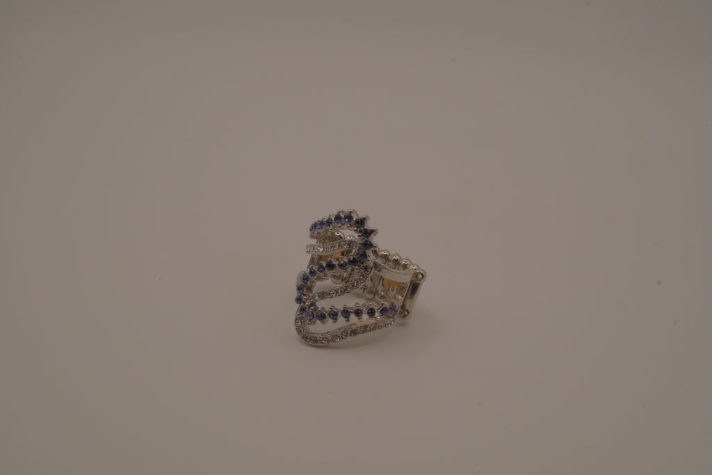 Blue Waves Rhinestone Ring