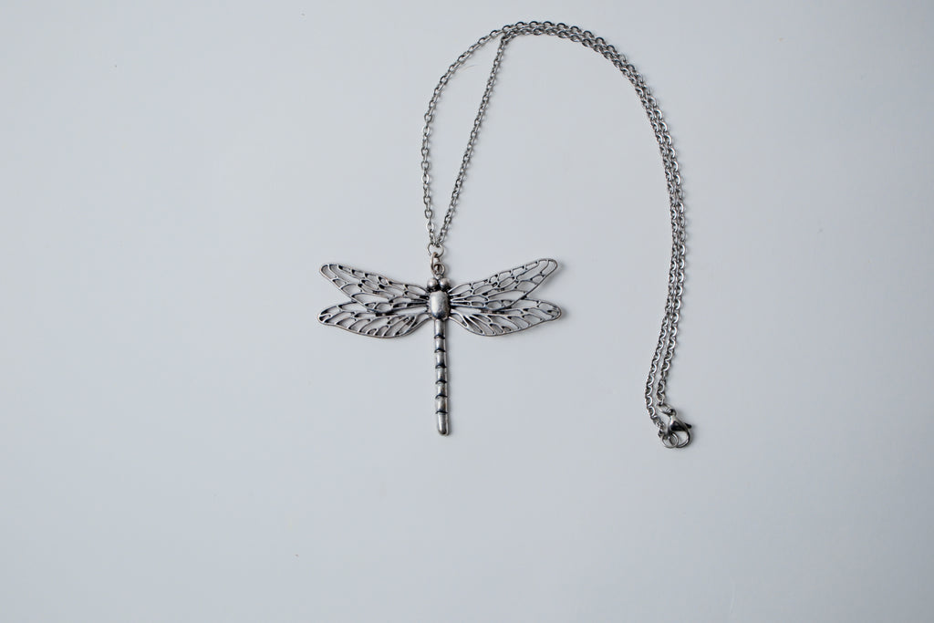 Vintage Silver Dragonfly Necklace