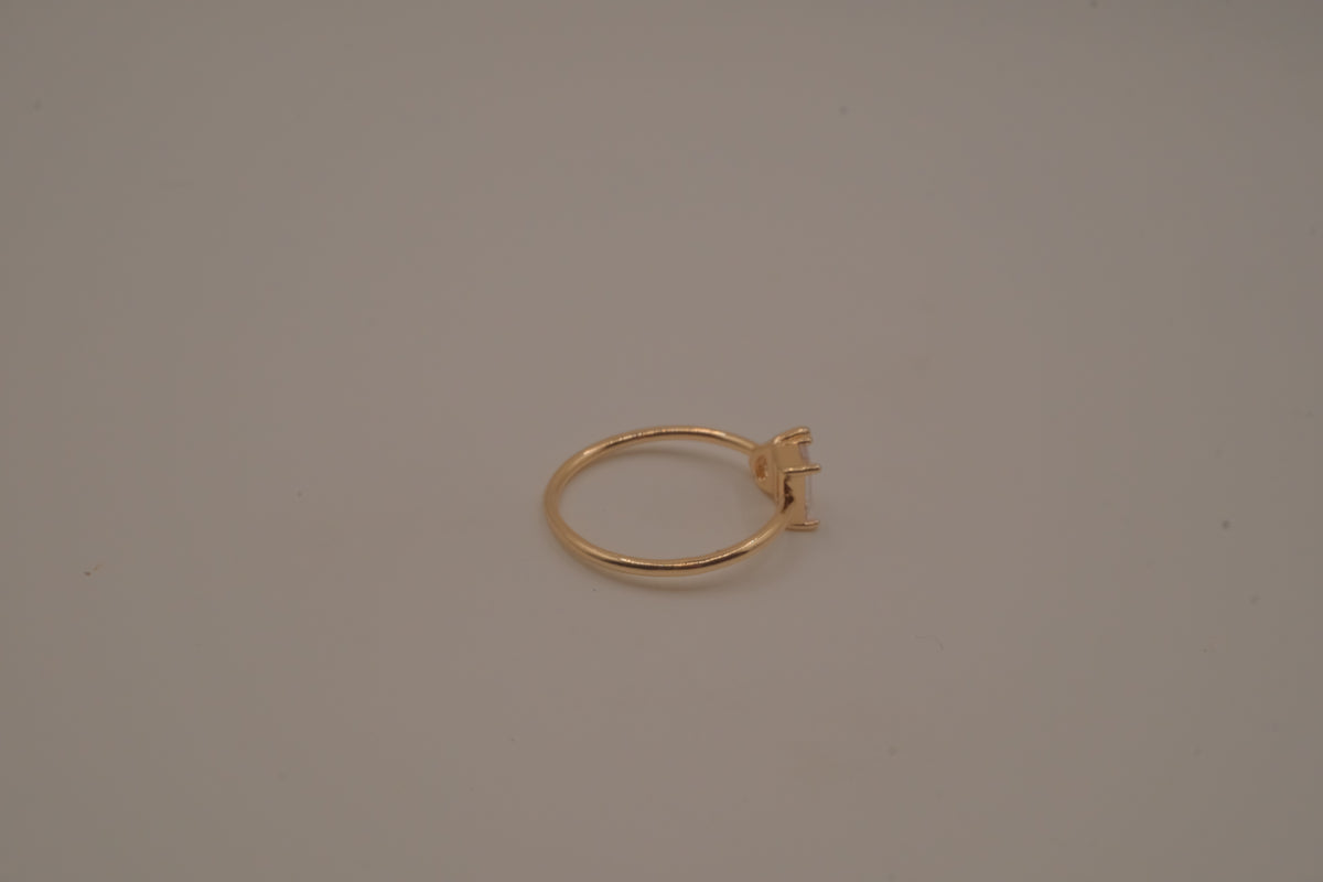 Gold tone Toi et Moi ring