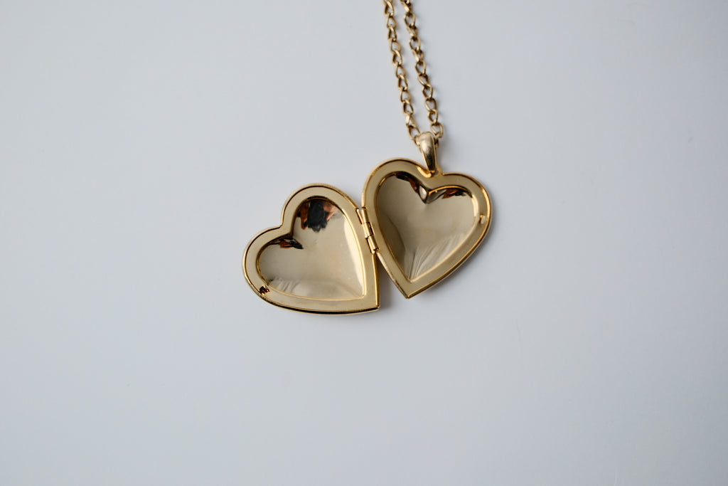 Vintage Gold Heart Locket Necklace