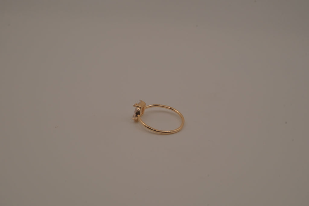Gold tone Toi et Moi ring