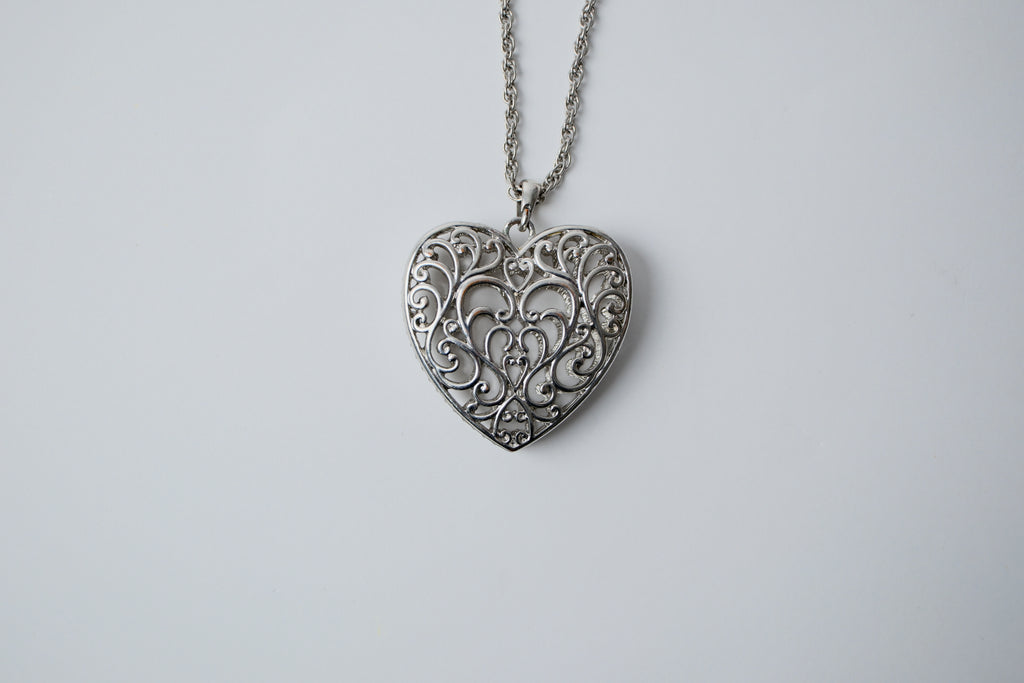 Vintage Silver Heart Necklace