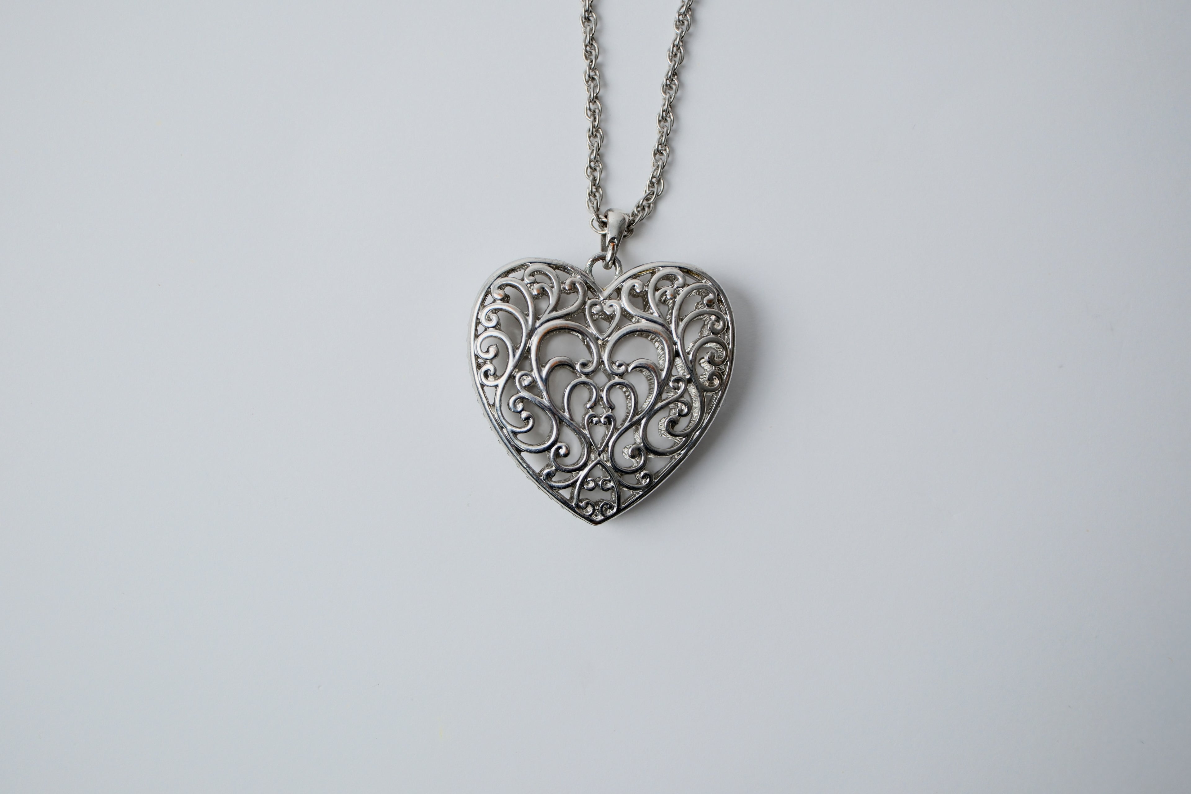 Vintage Silver Heart Necklace