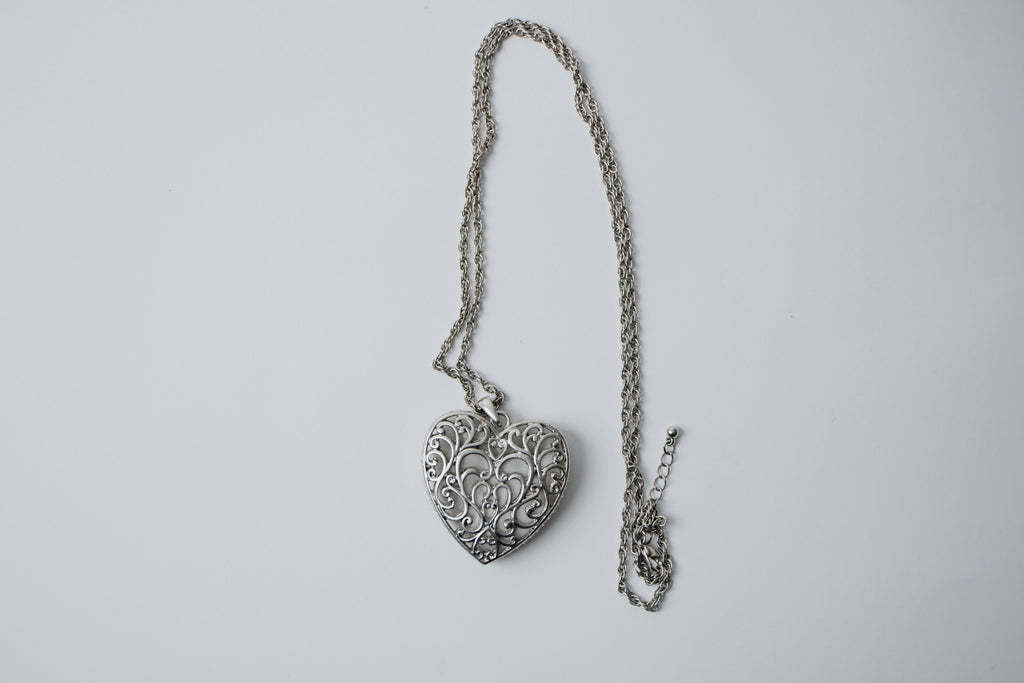 Vintage Silver Heart Necklace