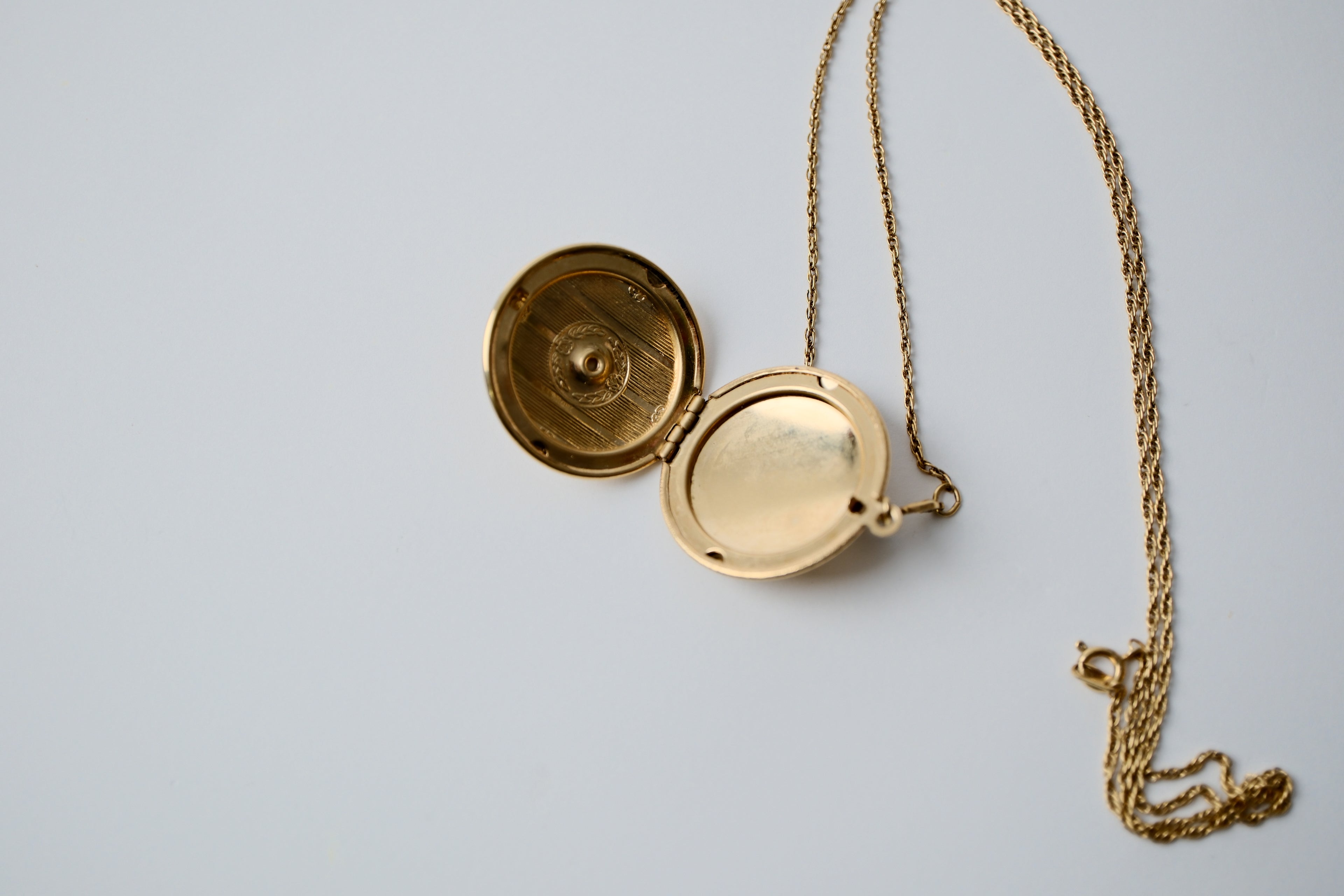 Vintage Gold Petit Point Flower Locket Necklace