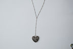 Vintage Silver Heart Y Necklace
