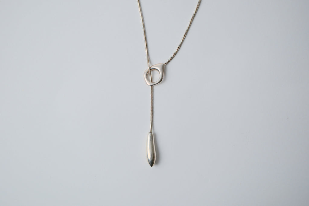 Vintage Sterling Silver Lariat Necklace