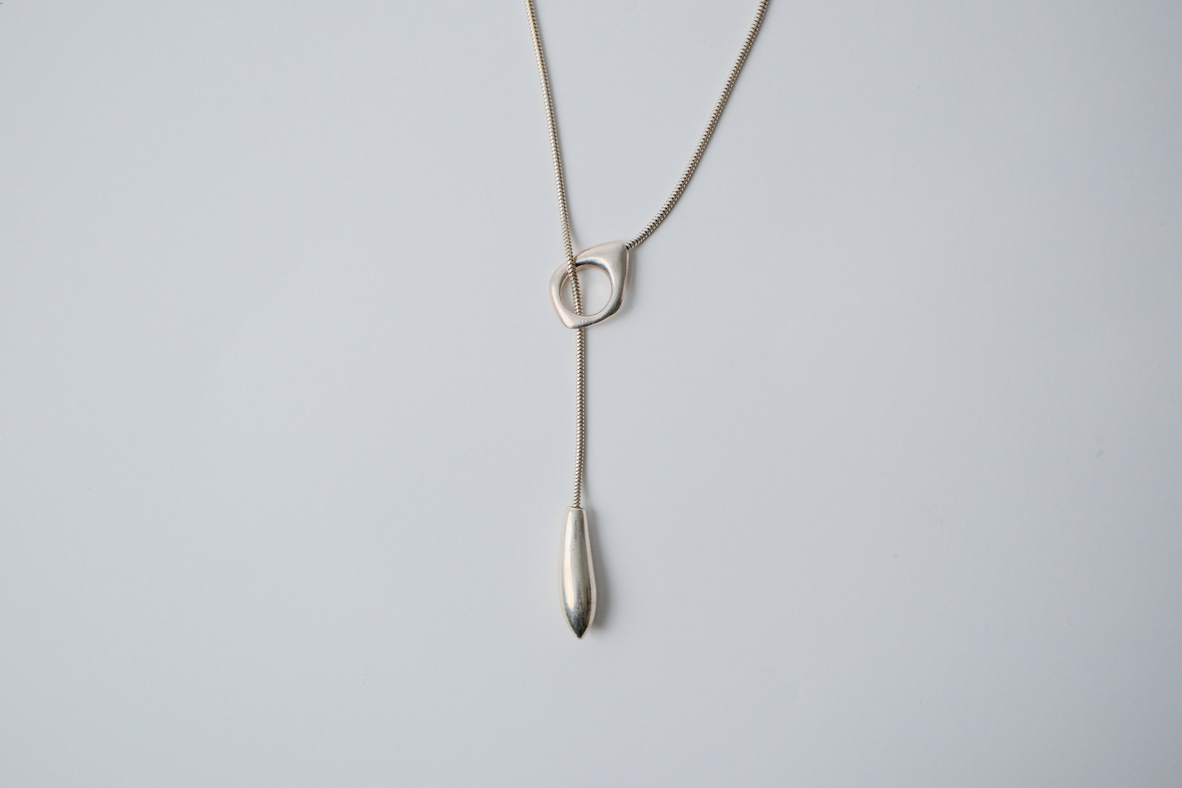 Vintage Sterling Silver Lariat Necklace