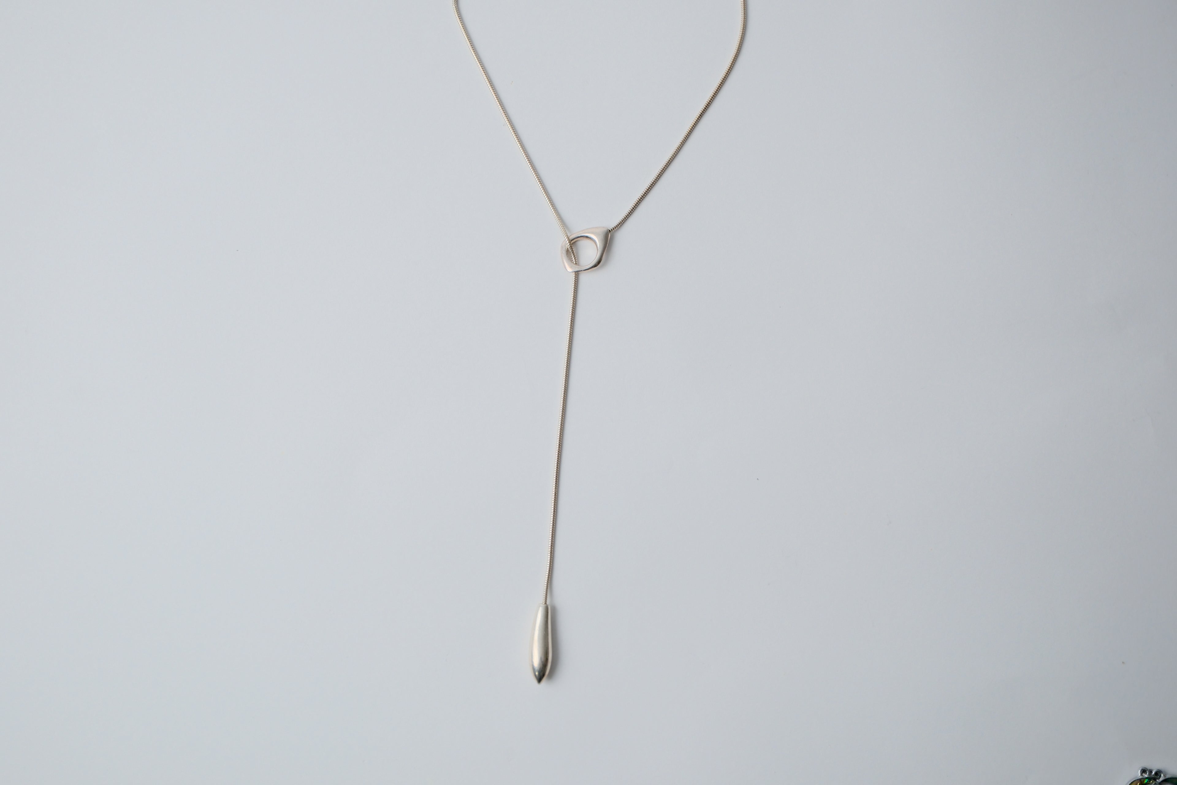 Vintage Sterling Silver Lariat Necklace