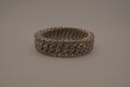 Vintage three-row clear rhinestone expansion stretch bracelet