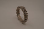 Vintage three-row clear rhinestone expansion stretch bracelet