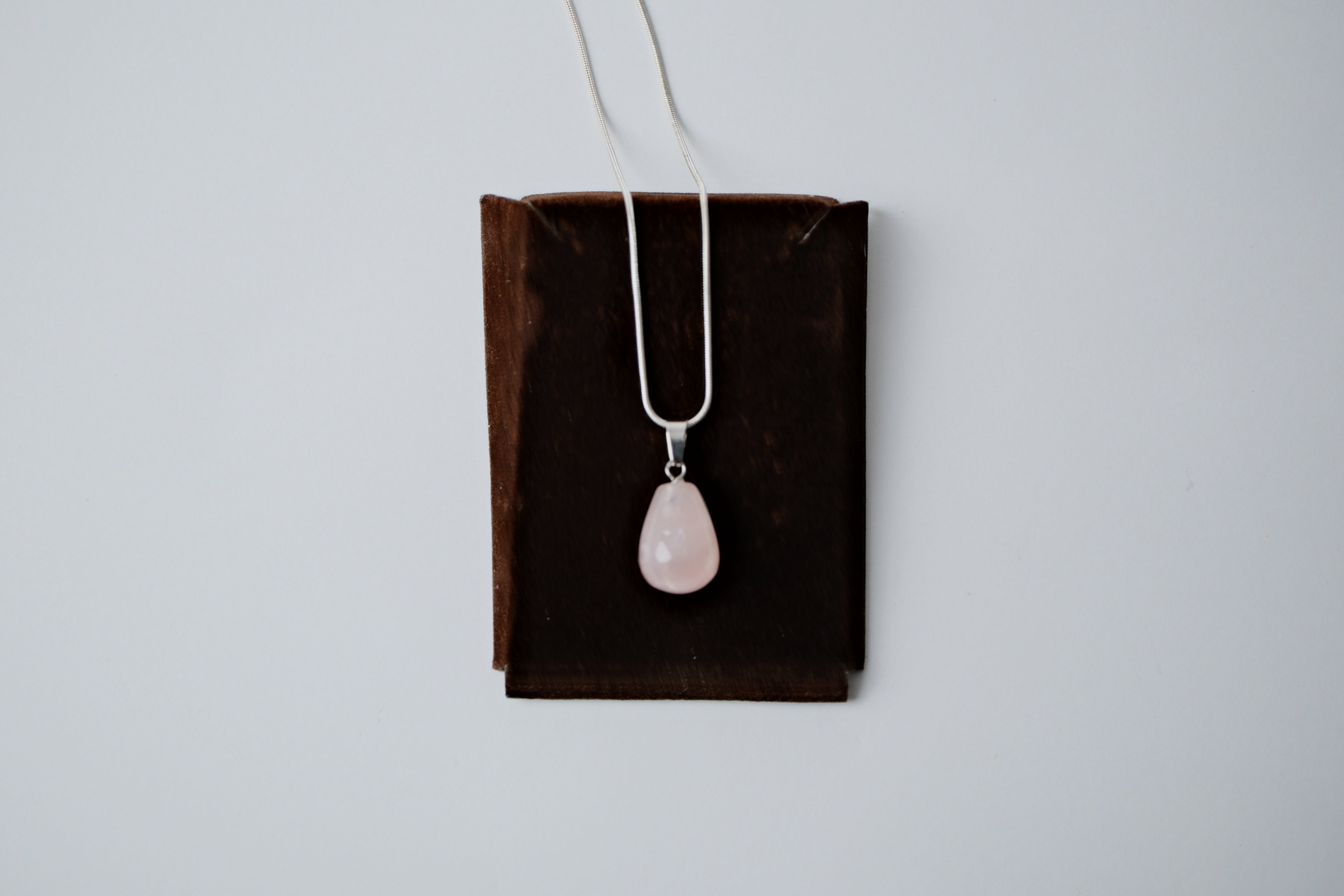 Vintage Rose Quartz Sterling Silver Necklace