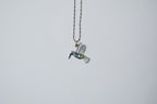 Vintage Sterling Silver Abalone Kingfisher Necklace