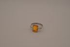 Vintage Sarah Coventry orange citrine stone ring