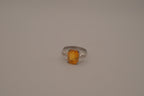 Vintage Sarah Coventry orange citrine stone ring