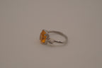 Vintage Sarah Coventry orange citrine stone ring