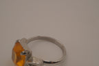 Vintage Sarah Coventry orange citrine stone ring