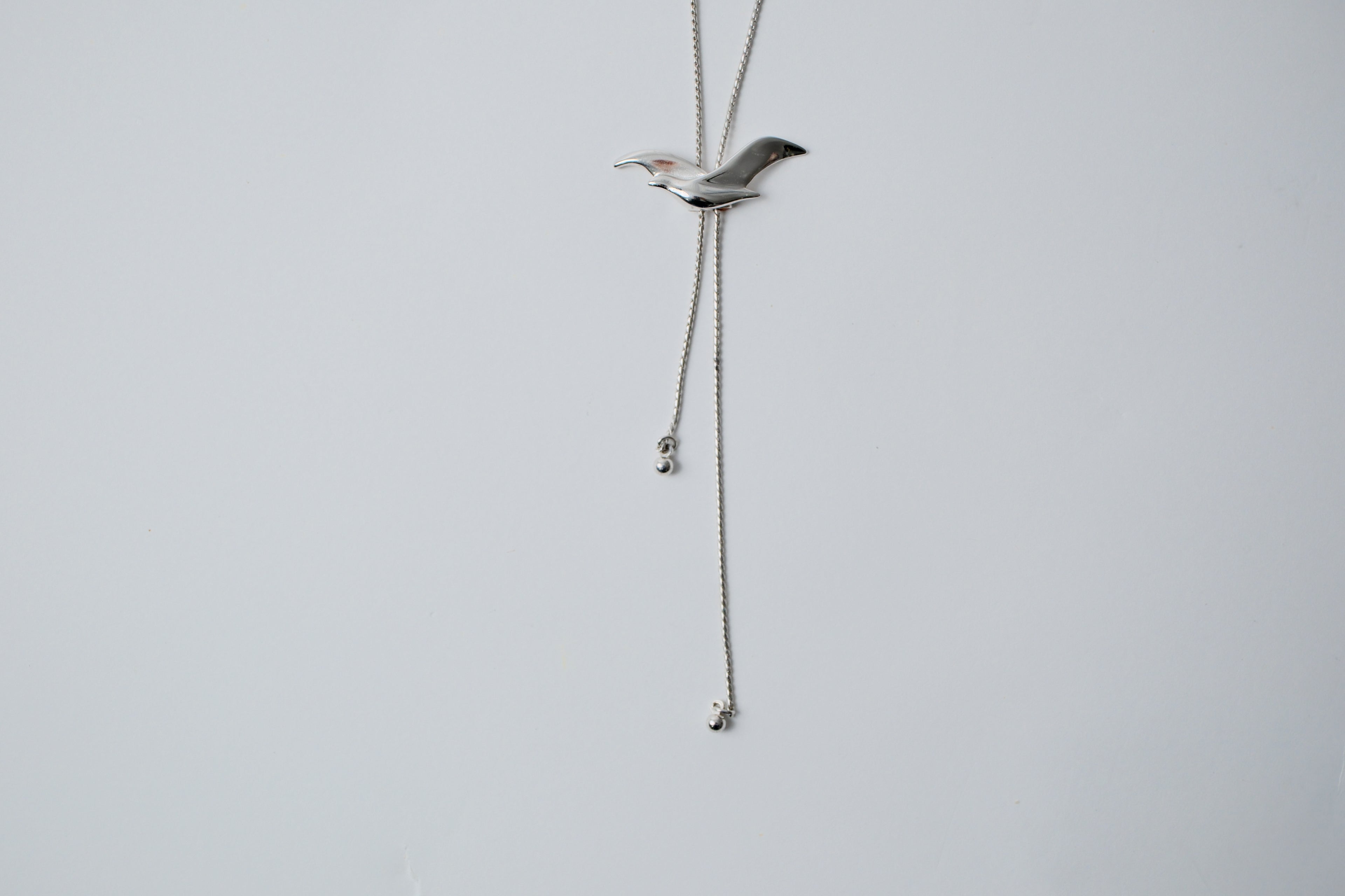 Vintage Avon Silver Bird Bolo Tie Necklace