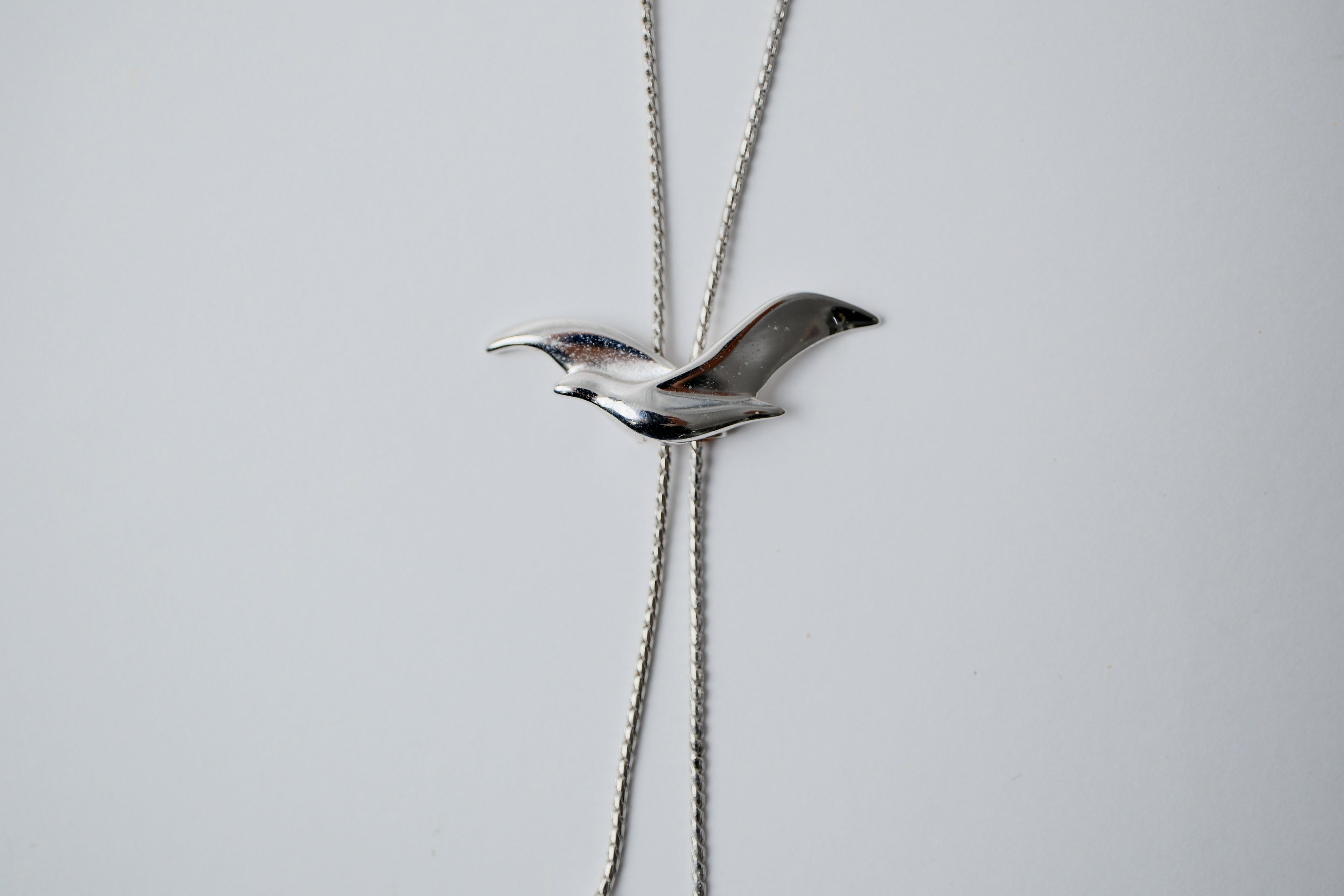 Vintage Avon Silver Bird Bolo Tie Necklace