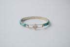 Vintage Sterling Silver Florentine Green Eel Skin Bracelet