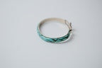 Vintage Sterling Silver Florentine Green Eel Skin Bracelet