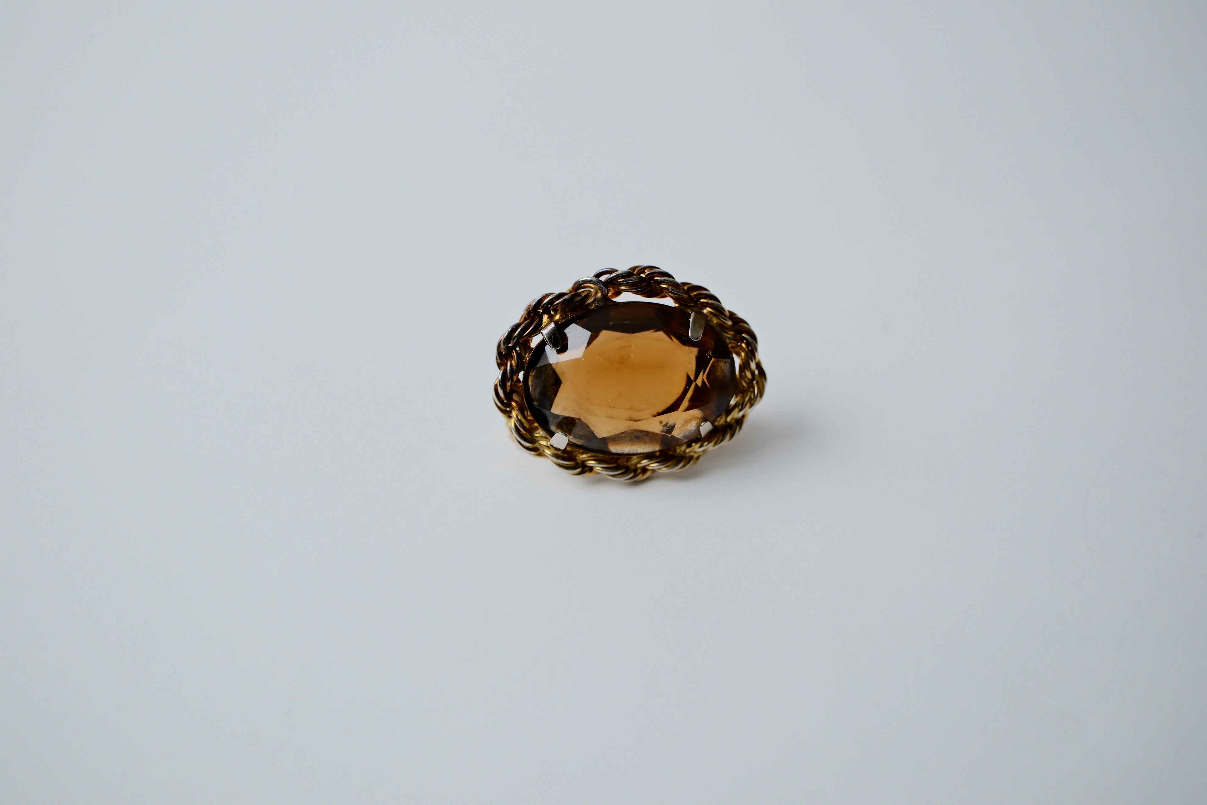 Vintage Austria Glass Raunch-Topaz brooch