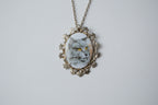 Vintage Porcelain Cat Portrait Necklace