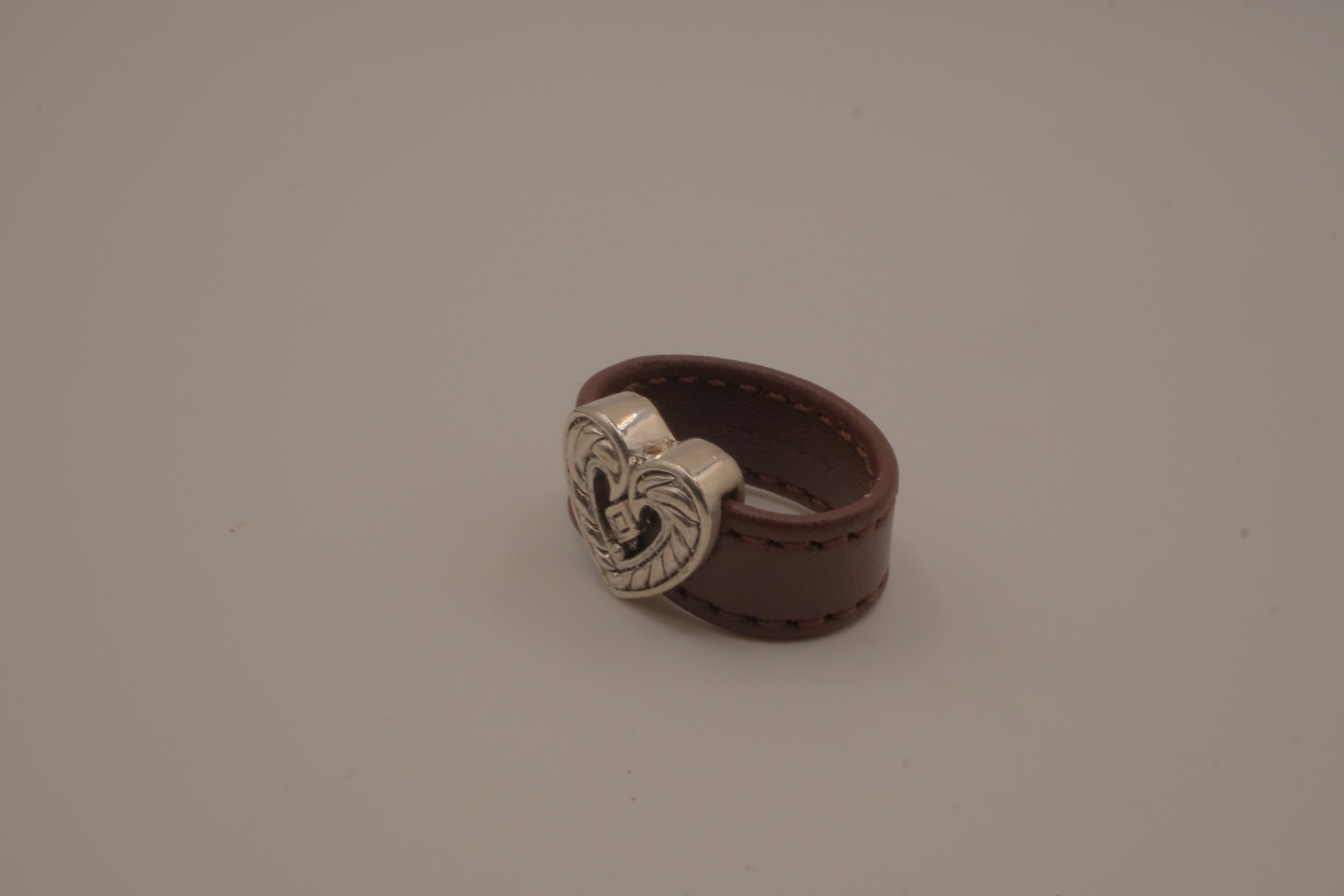 Heart concho leather band ring