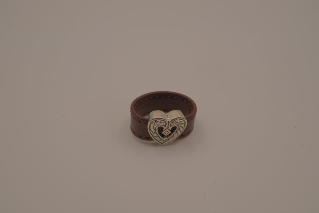 Heart concho leather band ring