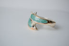Vintage Silver Blue Inlay Dolphin Bracelet