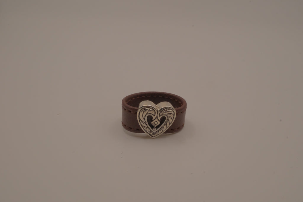 Heart concho leather band ring