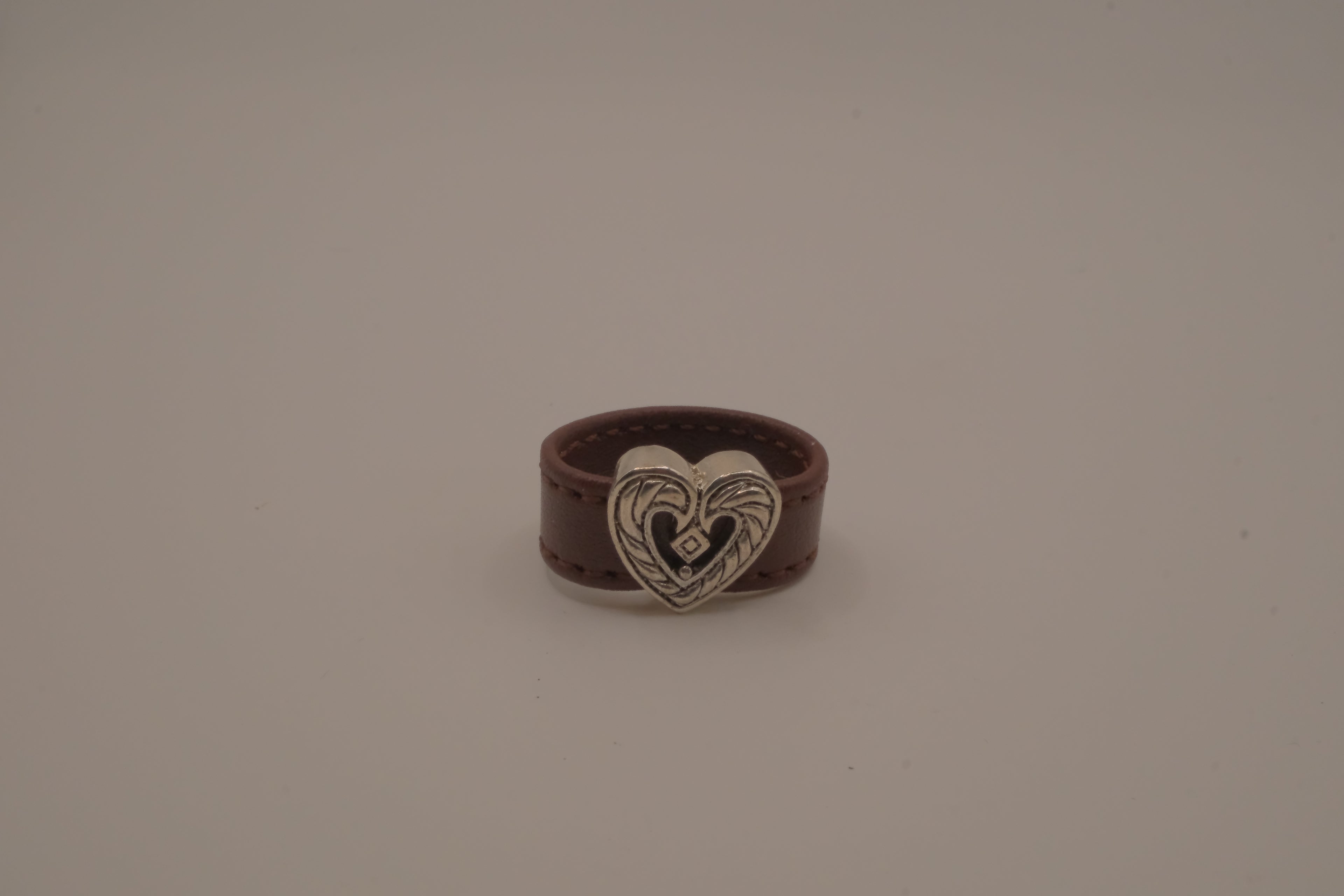 Heart concho leather band ring