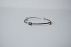 Vintage Silver Plated Stone Bangle Bracelet