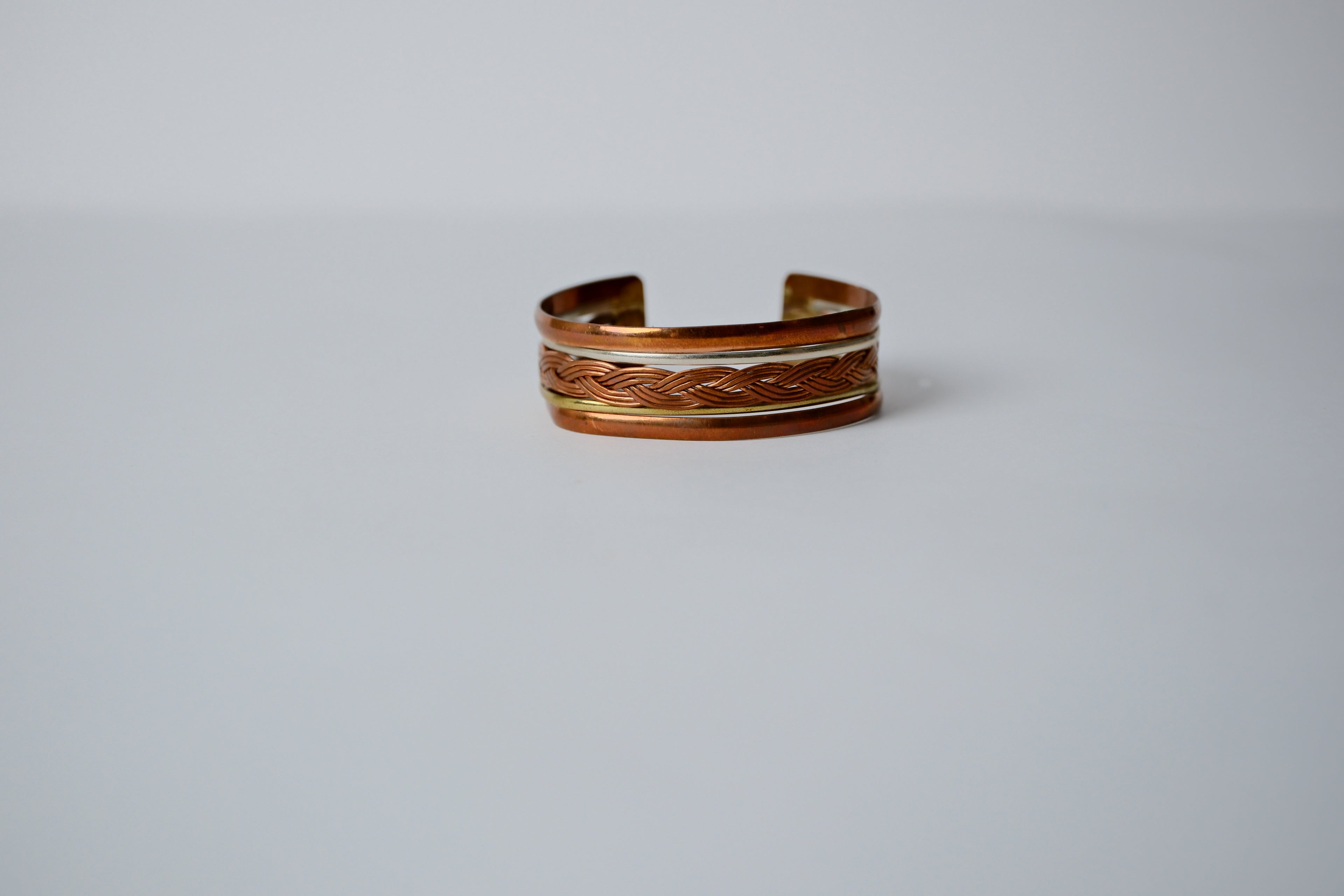 Vintage Copper Woven Cuff Bracelet