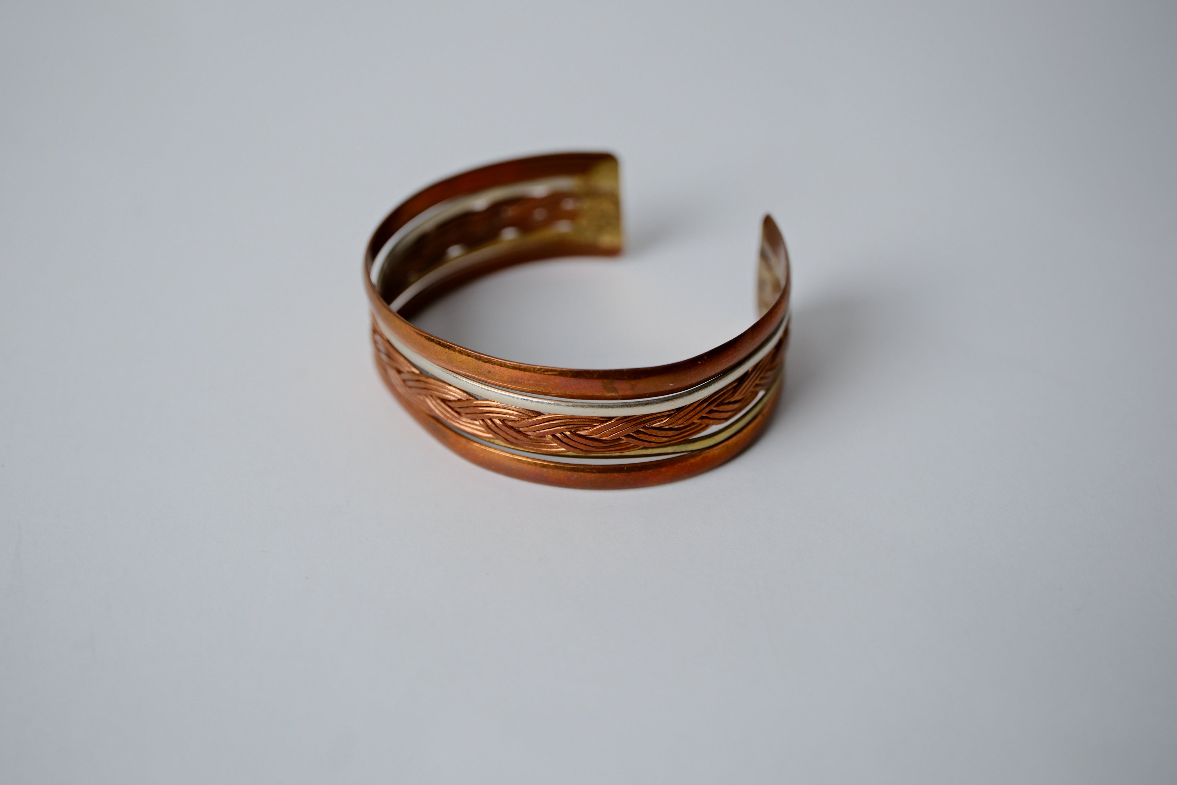 Vintage Copper Woven Cuff Bracelet