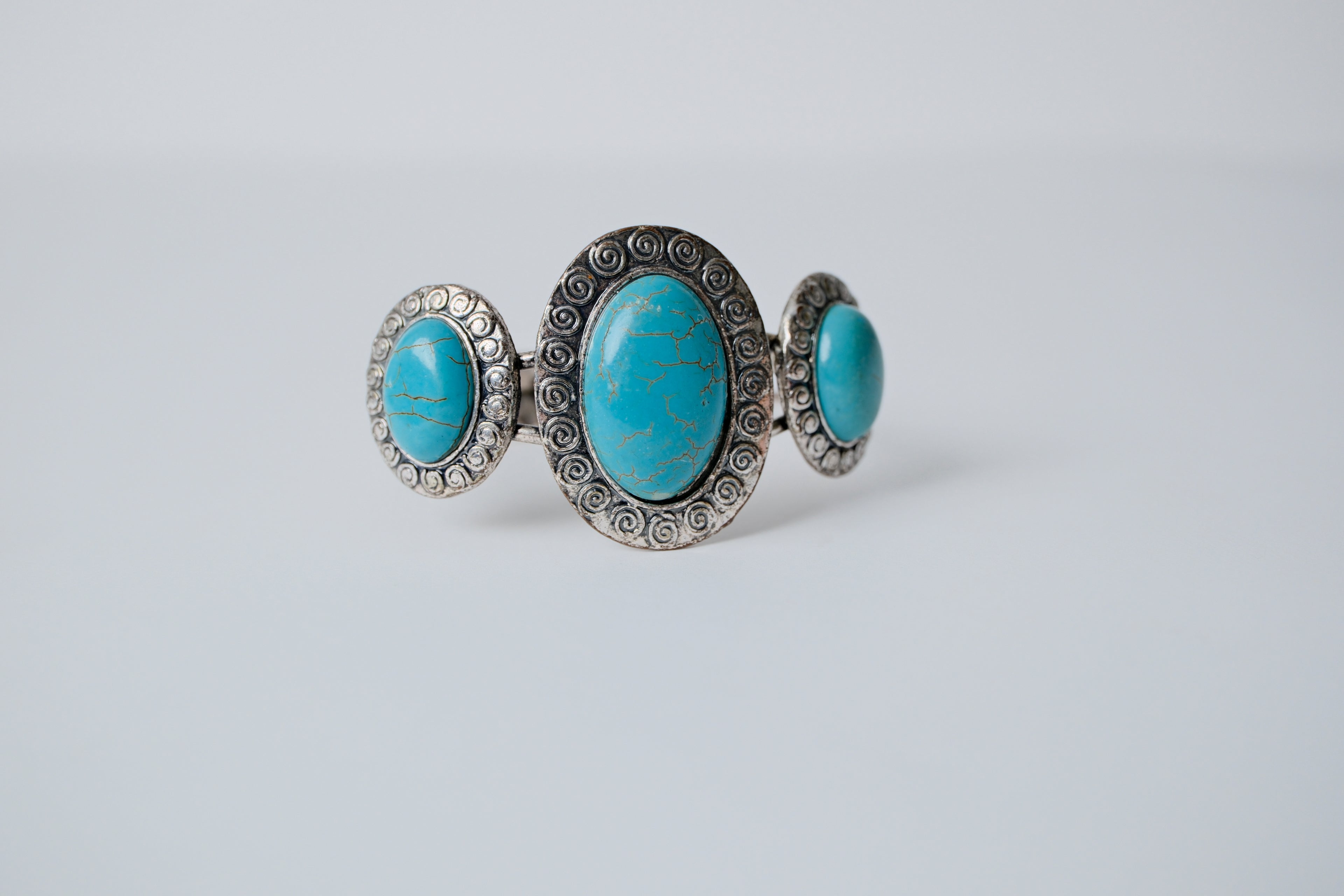Vintage Sterling Silver Turquoise Bangle