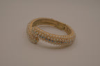 Vintage bypass hinged clamper bangle bracelet