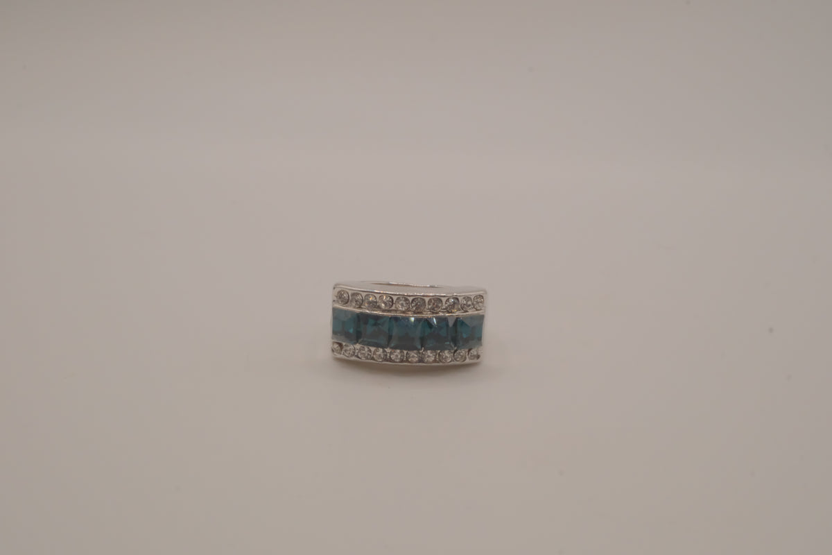 Triple-row channel and pavé set ring