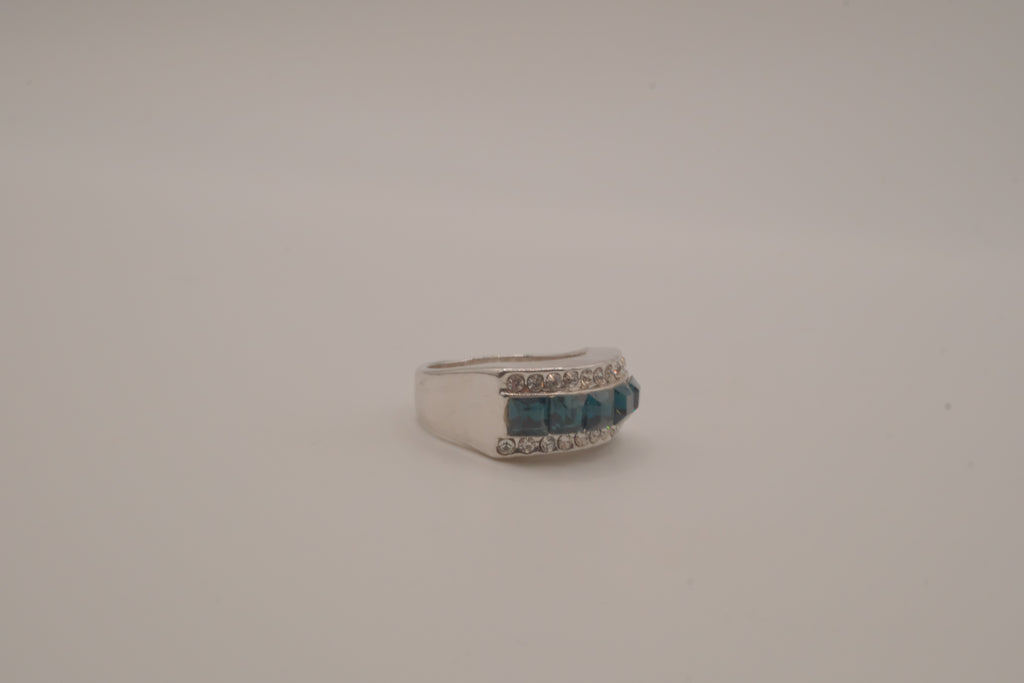 Triple-row channel and pavé set ring