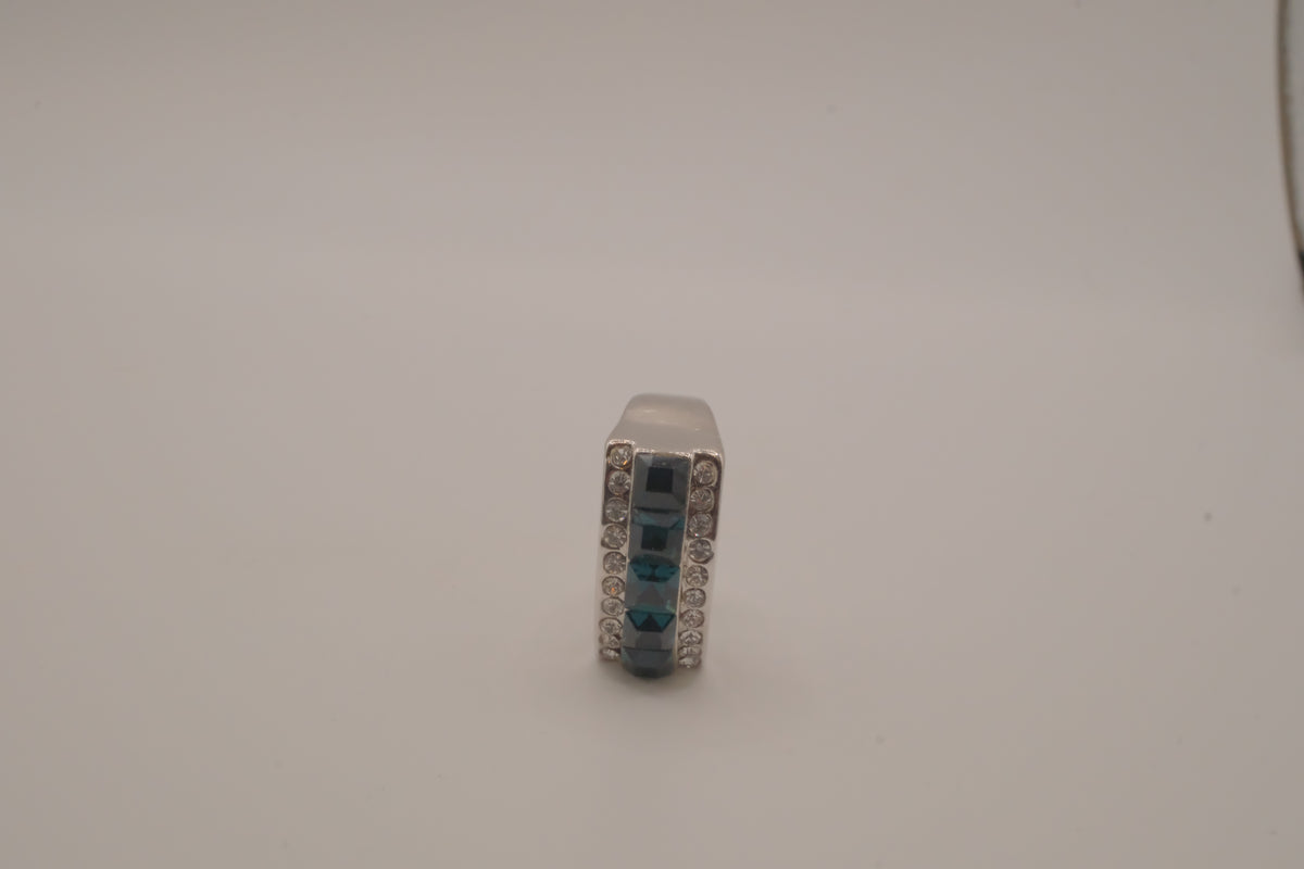 Triple-row channel and pavé set ring