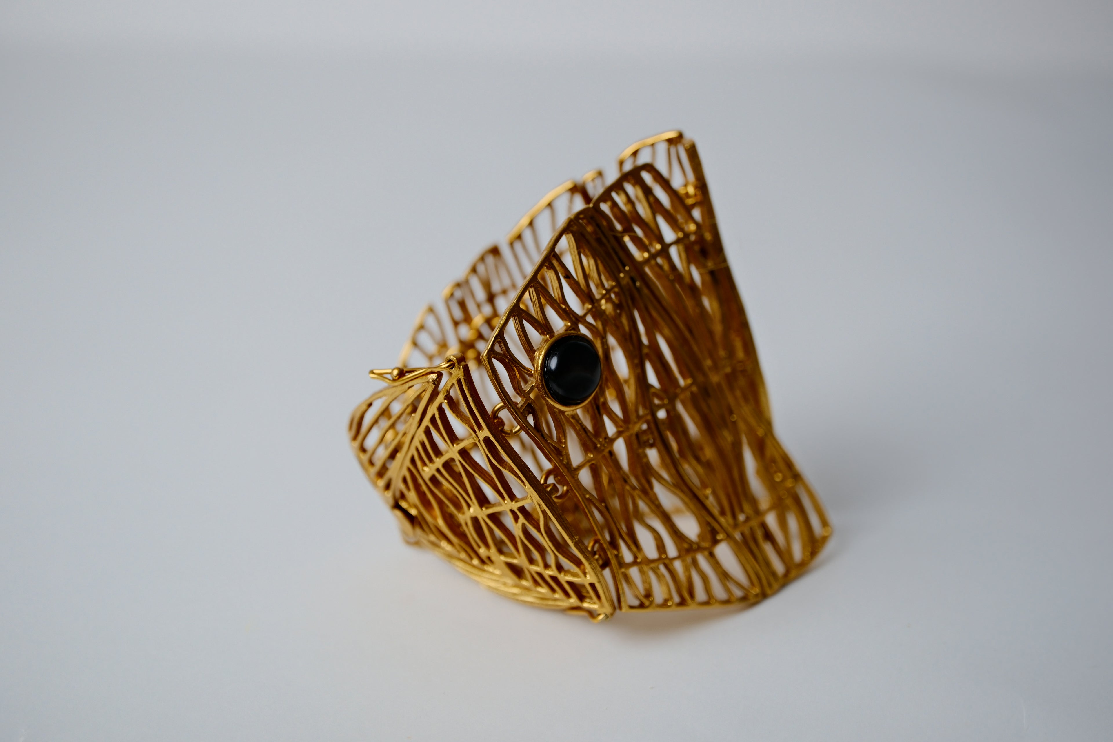 Gold Metal Fish Statement Bracelet