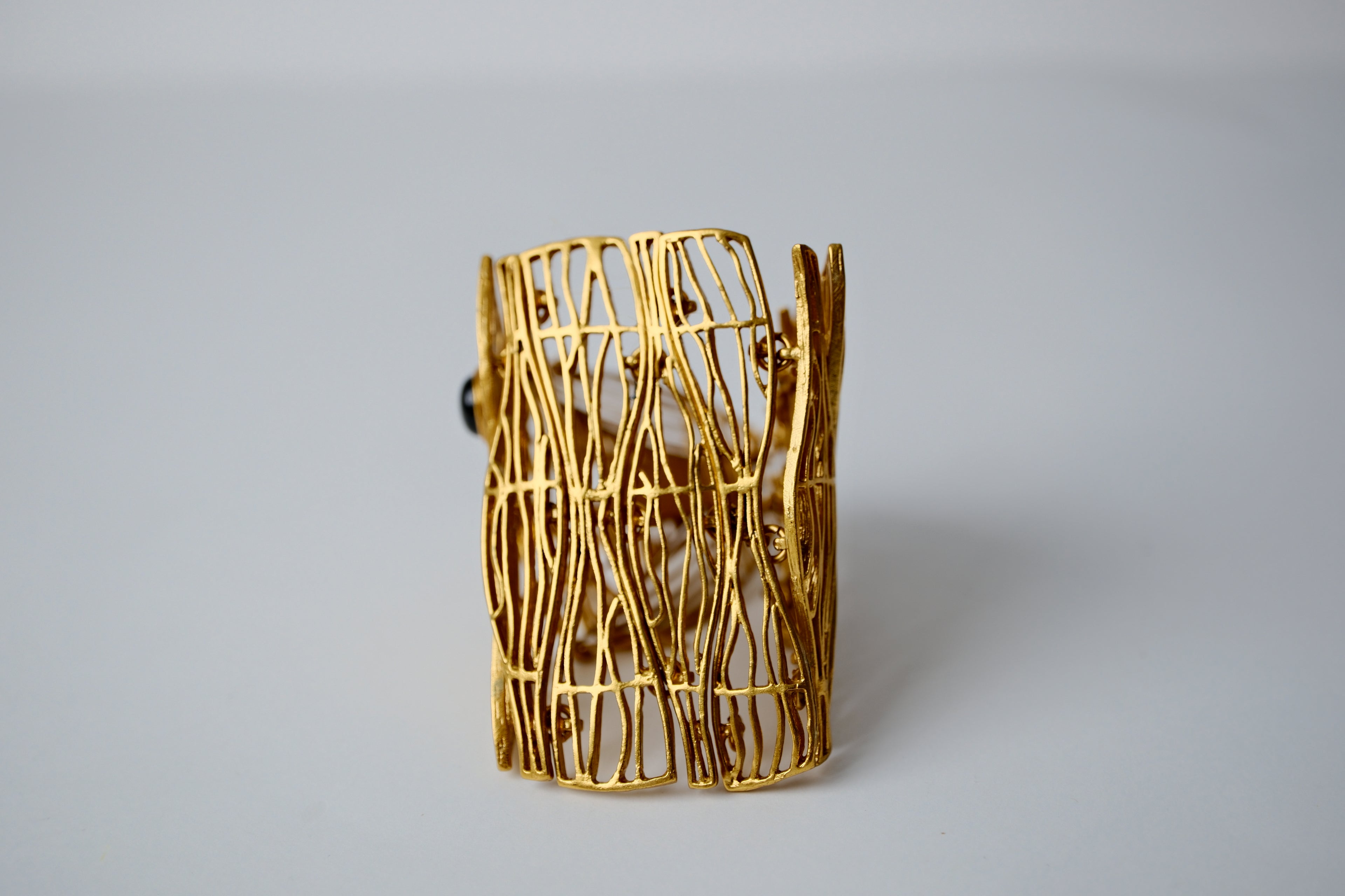 Gold Metal Fish Statement Bracelet