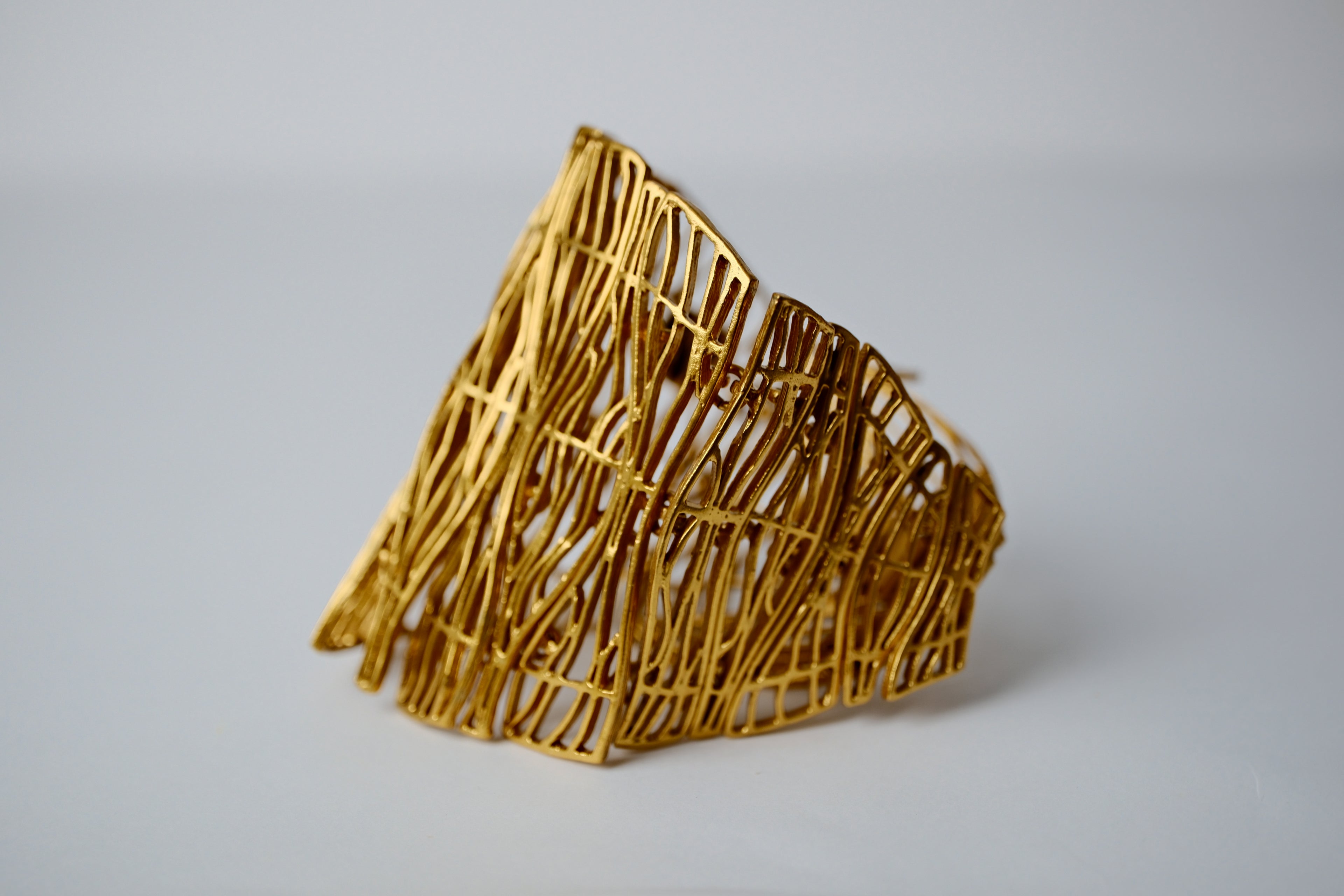 Gold Metal Fish Statement Bracelet